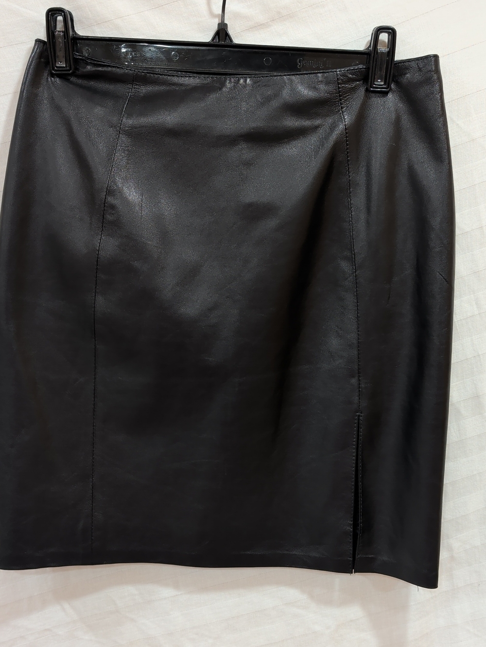 Jose Luis Elegant Black Leather Pencil Skirt Size 26